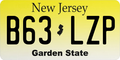 NJ license plate B63LZP