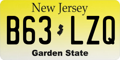 NJ license plate B63LZQ