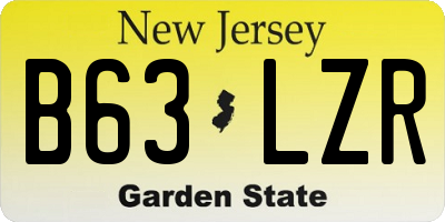 NJ license plate B63LZR