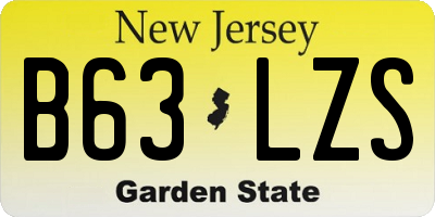 NJ license plate B63LZS