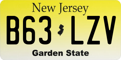 NJ license plate B63LZV