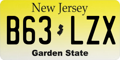 NJ license plate B63LZX