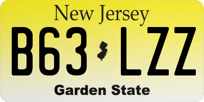 NJ license plate B63LZZ