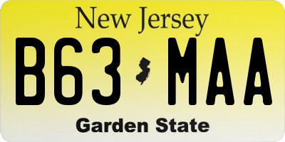 NJ license plate B63MAA