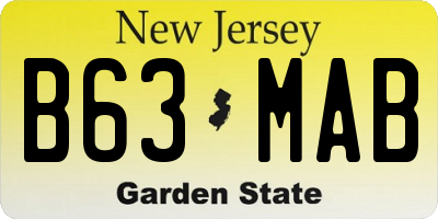 NJ license plate B63MAB