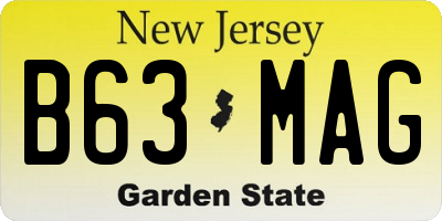 NJ license plate B63MAG