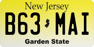 NJ license plate B63MAI