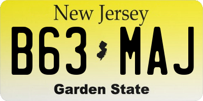 NJ license plate B63MAJ