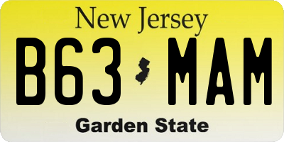 NJ license plate B63MAM