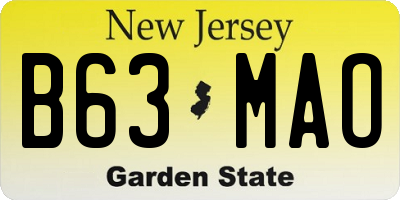 NJ license plate B63MAO