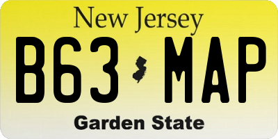 NJ license plate B63MAP