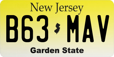 NJ license plate B63MAV