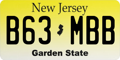 NJ license plate B63MBB