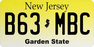 NJ license plate B63MBC