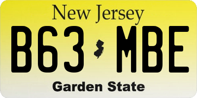 NJ license plate B63MBE