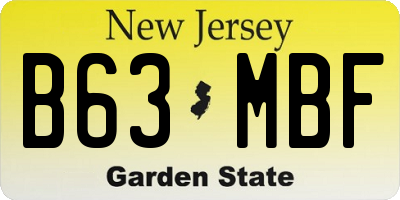 NJ license plate B63MBF