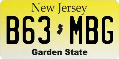 NJ license plate B63MBG