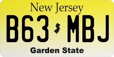NJ license plate B63MBJ