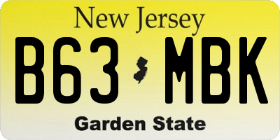 NJ license plate B63MBK