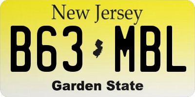 NJ license plate B63MBL