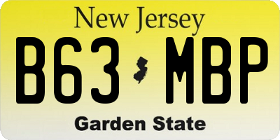 NJ license plate B63MBP
