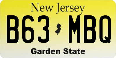NJ license plate B63MBQ