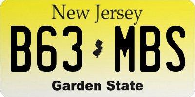 NJ license plate B63MBS