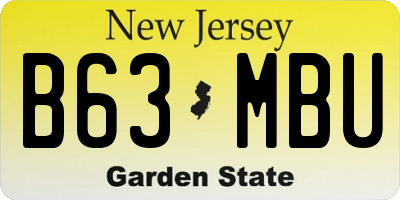 NJ license plate B63MBU