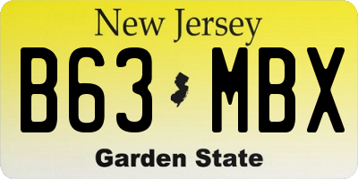 NJ license plate B63MBX