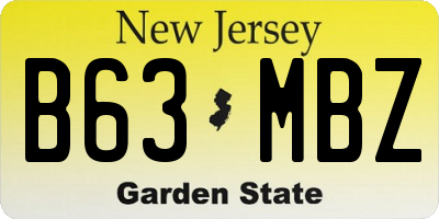 NJ license plate B63MBZ