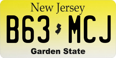 NJ license plate B63MCJ