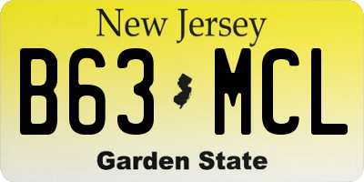 NJ license plate B63MCL