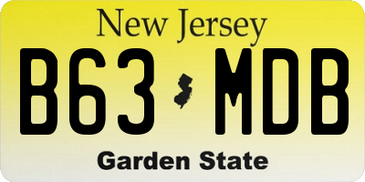 NJ license plate B63MDB