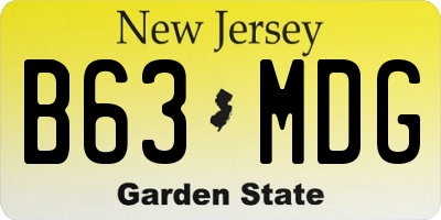 NJ license plate B63MDG