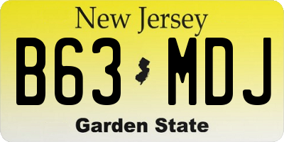 NJ license plate B63MDJ