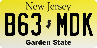 NJ license plate B63MDK