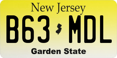 NJ license plate B63MDL