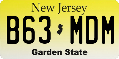 NJ license plate B63MDM
