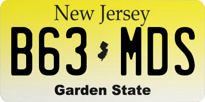 NJ license plate B63MDS