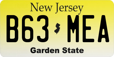 NJ license plate B63MEA