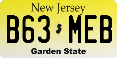NJ license plate B63MEB