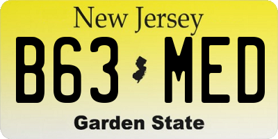 NJ license plate B63MED