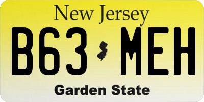 NJ license plate B63MEH