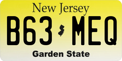NJ license plate B63MEQ