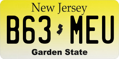 NJ license plate B63MEU