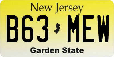 NJ license plate B63MEW