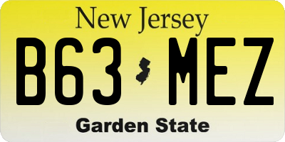 NJ license plate B63MEZ