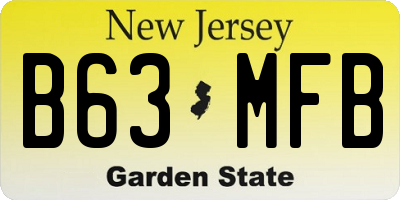NJ license plate B63MFB