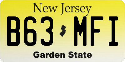 NJ license plate B63MFI