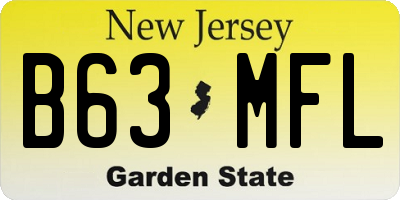 NJ license plate B63MFL